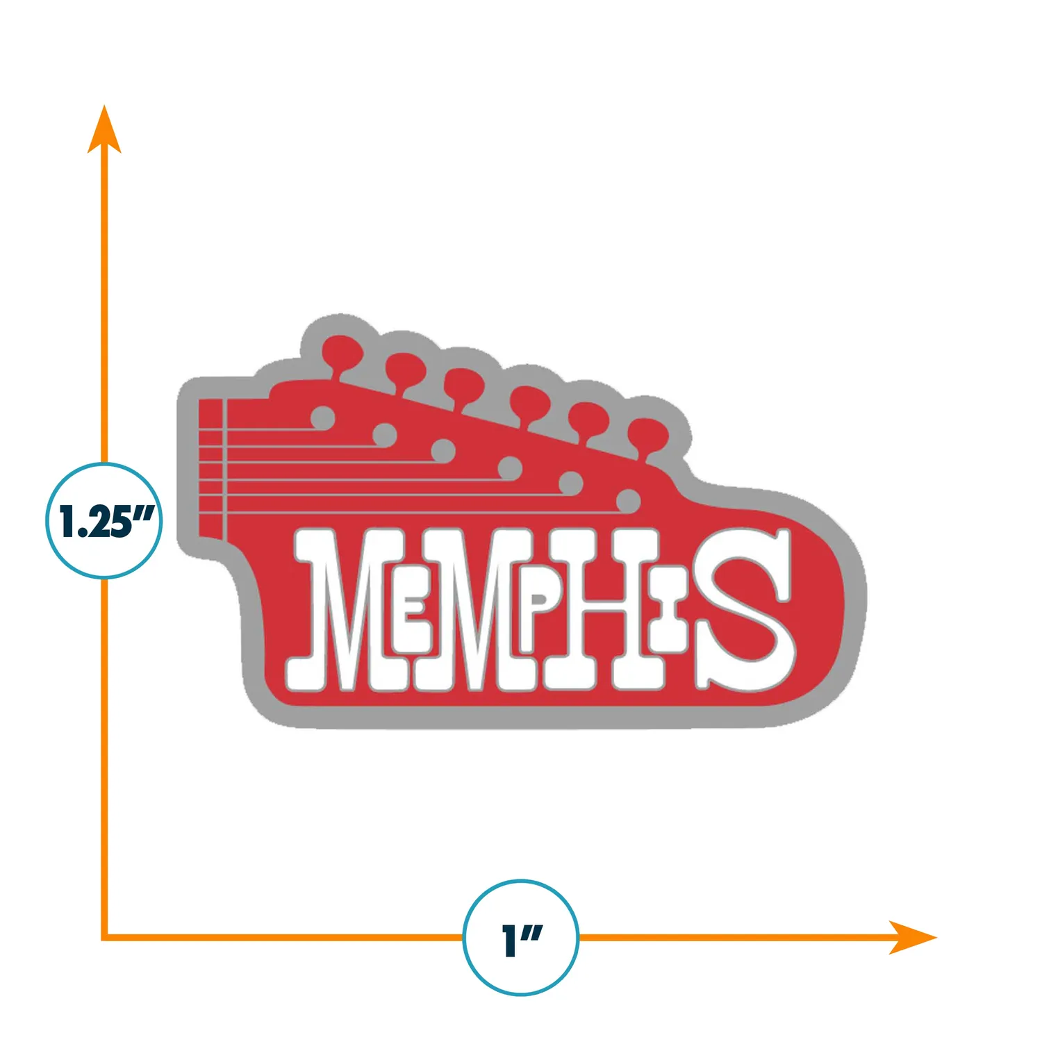Vagabond Heart Memphis emaljepin 32x25 mm guitar