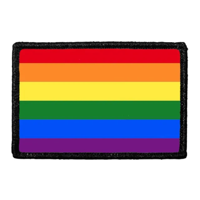 Pull Patch Rainbow Flag Color patch med velcro regnbueflag