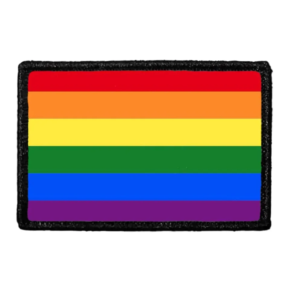 Pull Patch Rainbow Flag Color patch med velcro regnbueflag