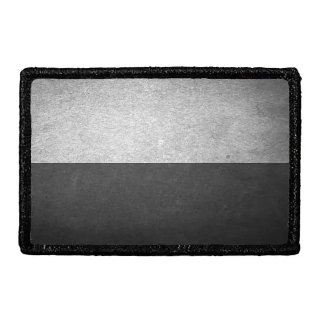 Pull Patch Poland Flag patch sort-hvid distressed 1 stk