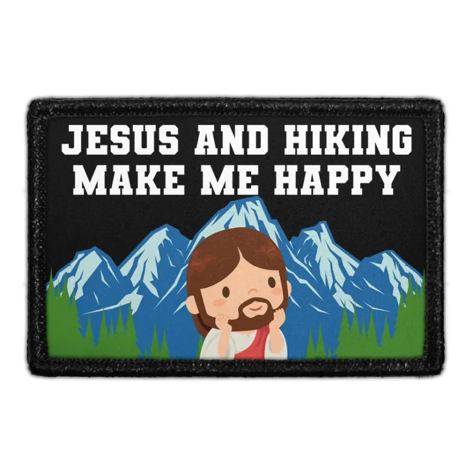 Pull Patch Jesus And Hiking patch med velcro