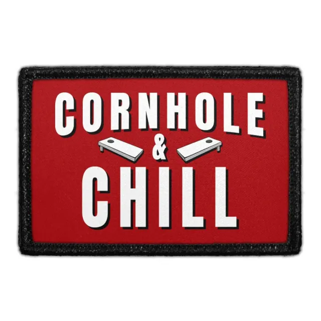 Pull Patch Cornhole & Chill patch med velcro 7,6x5 cm