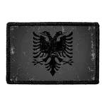 Pull Patch Albania Flag patch distressed sort hvid