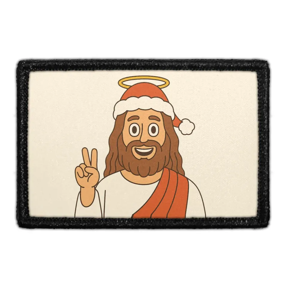 Pull Patch Jesus With Santa Hat patch 1 stk jul