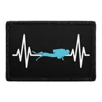 Pull Patch Scuba Diver Heartbeat patch velcro 7,6x5 cm