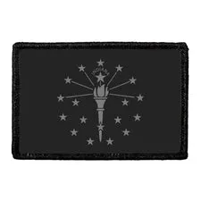 Pull Patch Indiana State Flag patch sort-hvid velcro