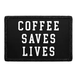 Pull Patch Coffee Saves Lives patch 76x51 mm velcro