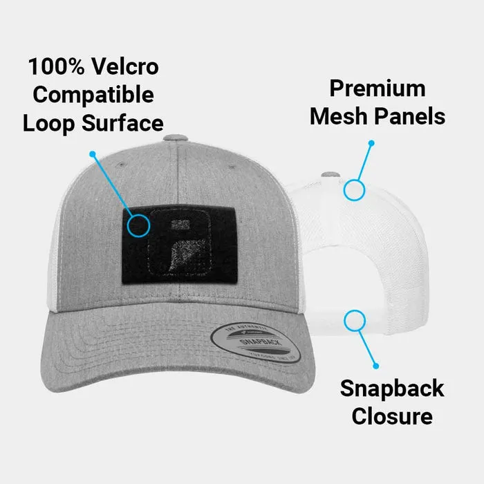 Pull Patch Trucker Curved Bill kasket heather/hvid velcro
