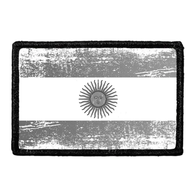 Pull Patch Argentina Flag patch sort-hvid vintage