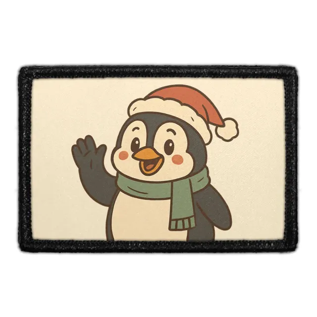 Pull Patch Penguin Santa Hat patch velcro jul