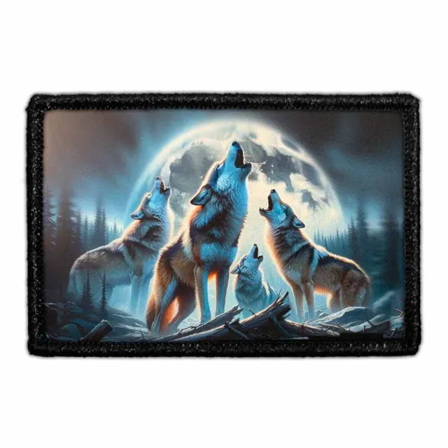 Pull Patch Blue Wolfpack Howling At The Moon patch velcro blå