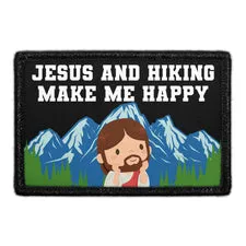 Pull Patch Jesus And Hiking patch med velcro