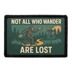 Pull Patch Not All Who Wander Bigfoot patch velcro frisbeegolf