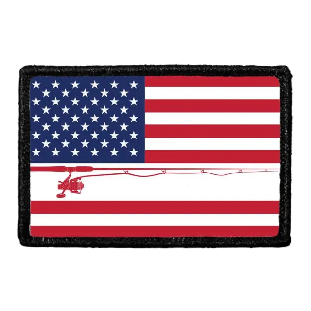 Pull Patch US Flag Fishing Color patch 76x51 mm velcro