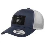 Pull Patch Trucker Curved Bill Snapback kasket navy sølv mesh