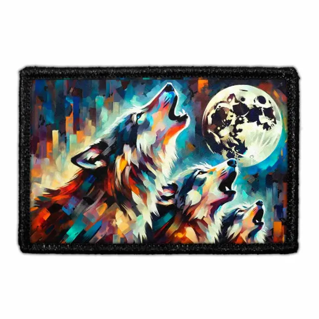 Pull Patch Abstract Wolves Howling Moon patch ulve
