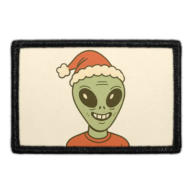Pull Patch Alien With Santa Hat patch med velcro – jule