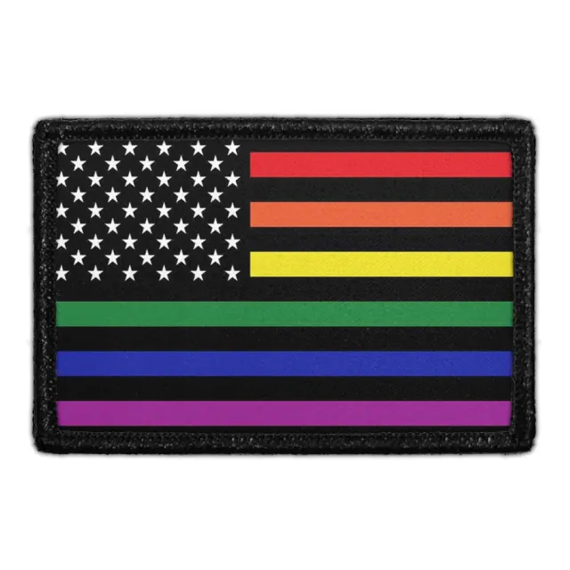 Pull Patch US Flag Rainbow Stripes velcropatch