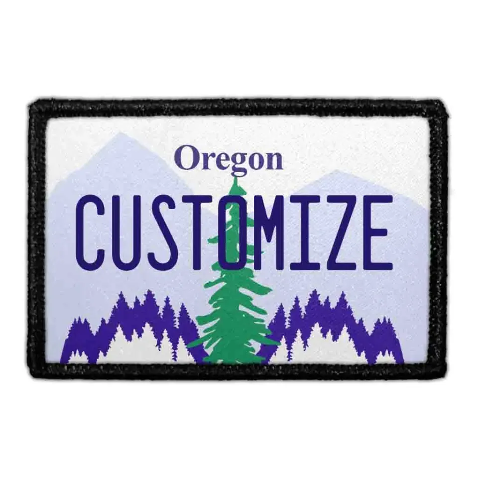 Pull Patch Oregon nummerplade patch med velcro