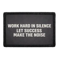 Pull Patch Work Hard In Silence patch 3x2 velcro sort
