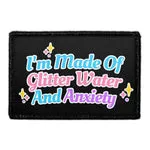 Pull Patch Glitter Water And Anxiety patch med velcro