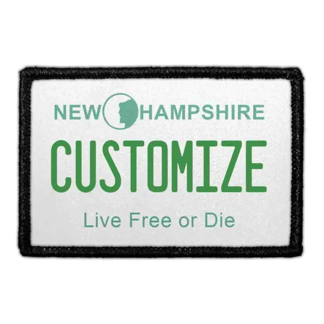 Pull Patch New Hampshire nummerplade patch med egen tekst
