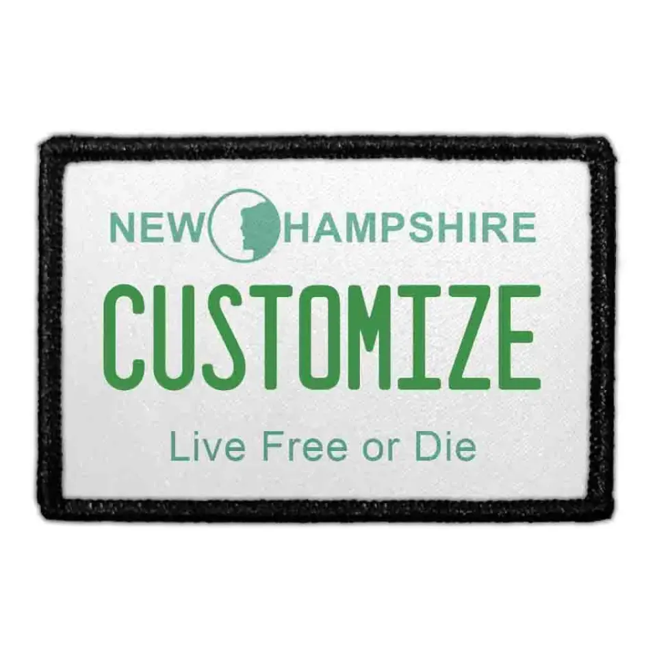 Pull Patch New Hampshire nummerplade patch med egen tekst