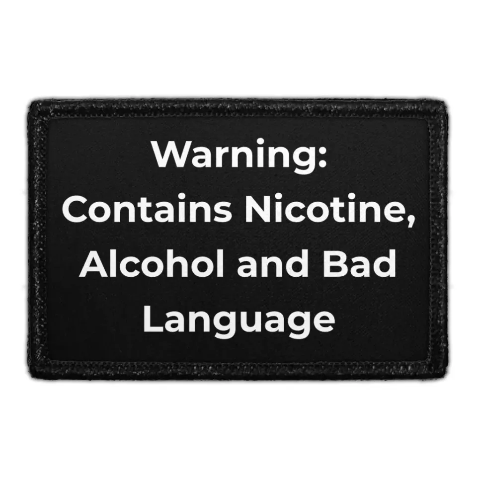 Pull Patch Warning Nicotine Alcohol patch 7,6x5 cm
