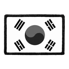 Pull Patch South Korea Flag patch sort-hvid velcro