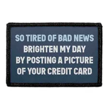 Pull Patch So Tired Of Bad News patch meme