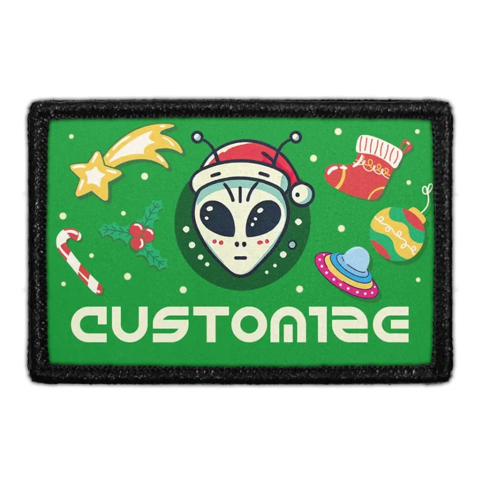 Pull Patch Christmas Alien patch custom 76x51 mm