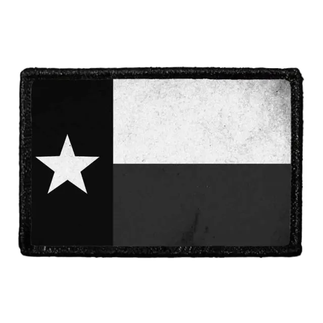 Pull Patch Texas State Flag patch sort-hvid light velcro