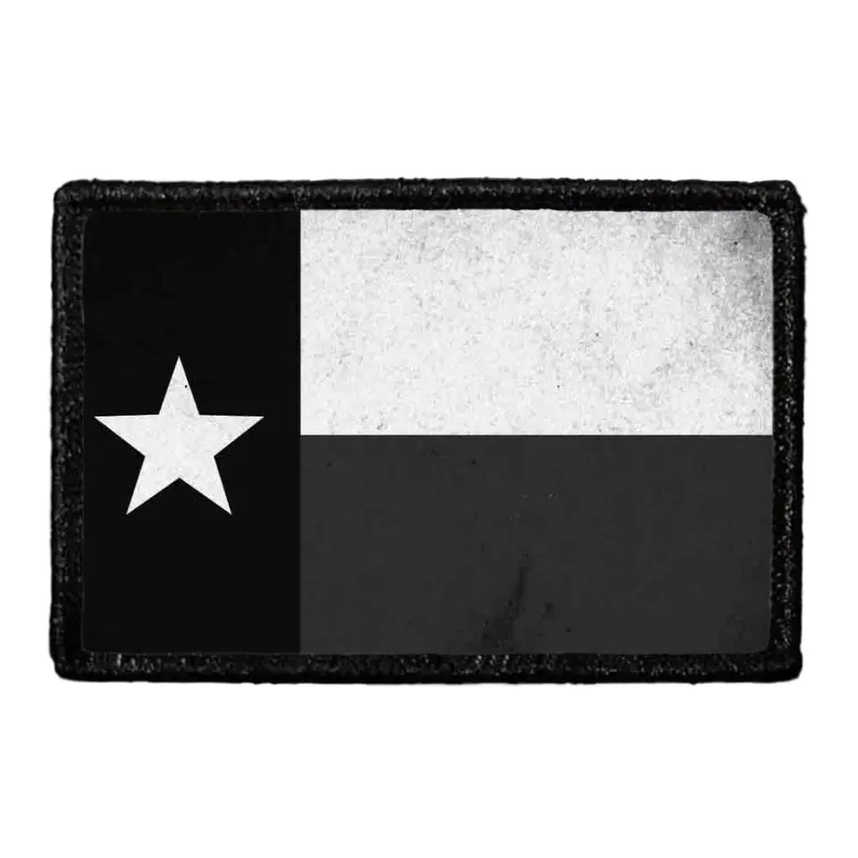 Pull Patch Texas State Flag patch sort-hvid light velcro