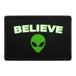 Pull Patch Alien Head Believe patch med velcro