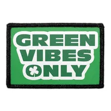 Pull Patch Green Vibes Only patch med velcro – grøn
