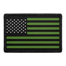 Pull Patch Green Stripes patch med velcro grøn-hvid