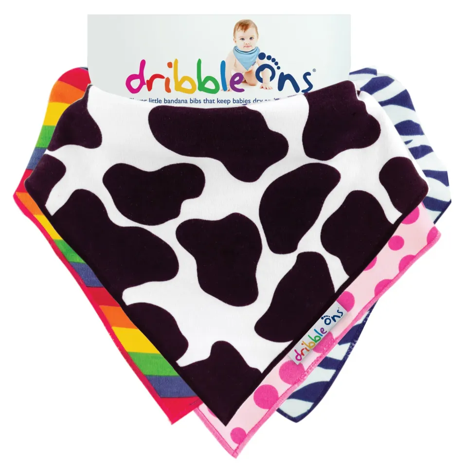 Sock Ons Dribble Ons Designer savlesmæk pink spot