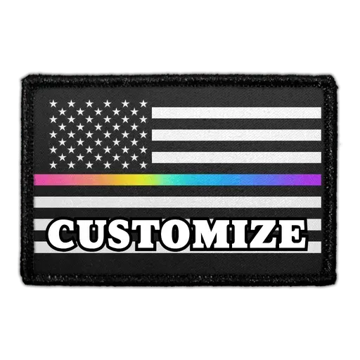 Pull Patch LGBTQ+ US Flag custom patch med tekst