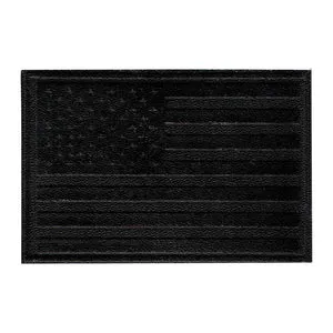 Pull Patch American Flag sort læder patch velcro