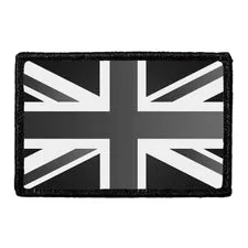 Pull Patch United Kingdom Flag patch sort hvid velcro