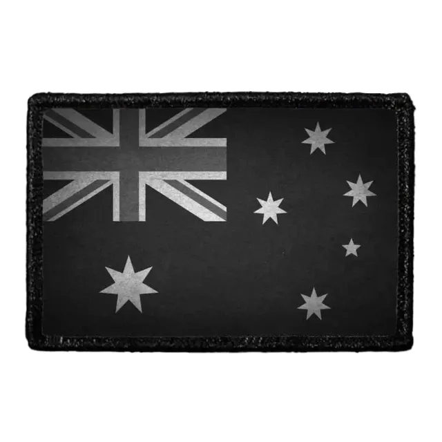 Pull Patch Australia Flag patch sort hvid distressed