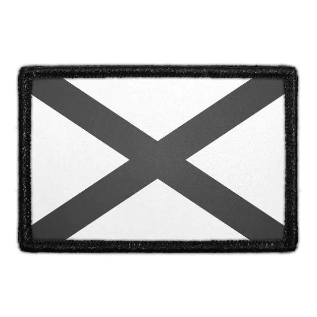 Pull Patch Alabama State Flag patch sort-hvid velcro