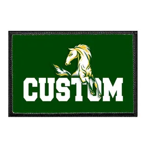 Pull Patch Custom Text With Horse White Text patch hvid tekst