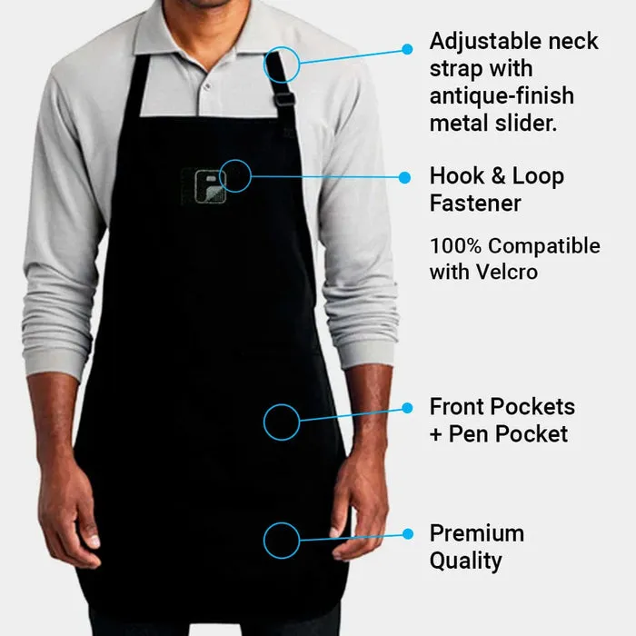 Pull Patch Premium Full Length BBQ Baking Apron forklæde sort
