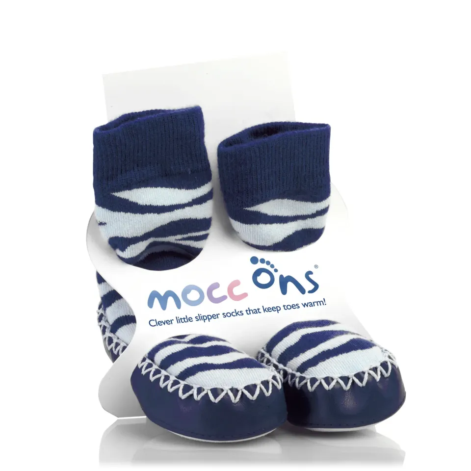 Sock Ons Mocc Ons sutsko drenge navy sneaker 12-18