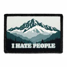 Pull Patch I Hate People Mountains patch med velcro 7,6x5 cm