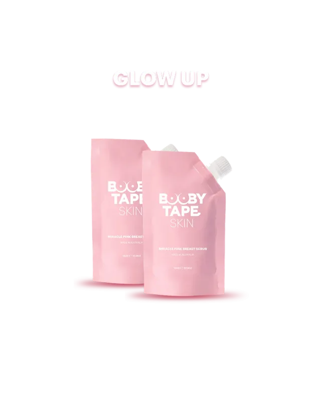 Booby Tape Glow Up brystscrub 2-pak pink salt