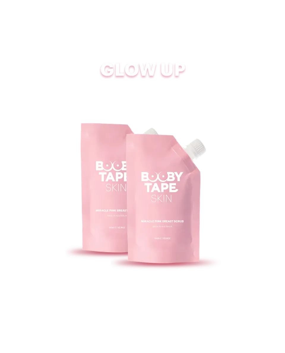 Booby Tape Glow Up brystscrub 2-pak pink salt