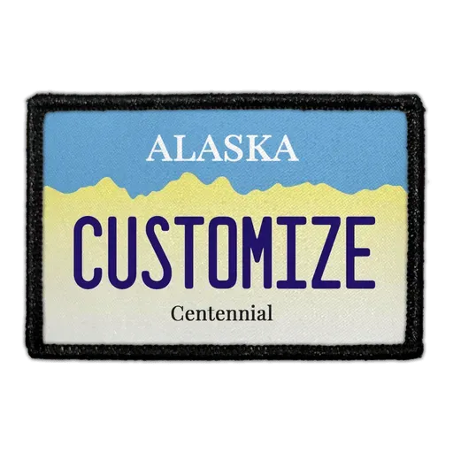 Pull Patch Alaska License Plate patch tilpasbar 1 stk