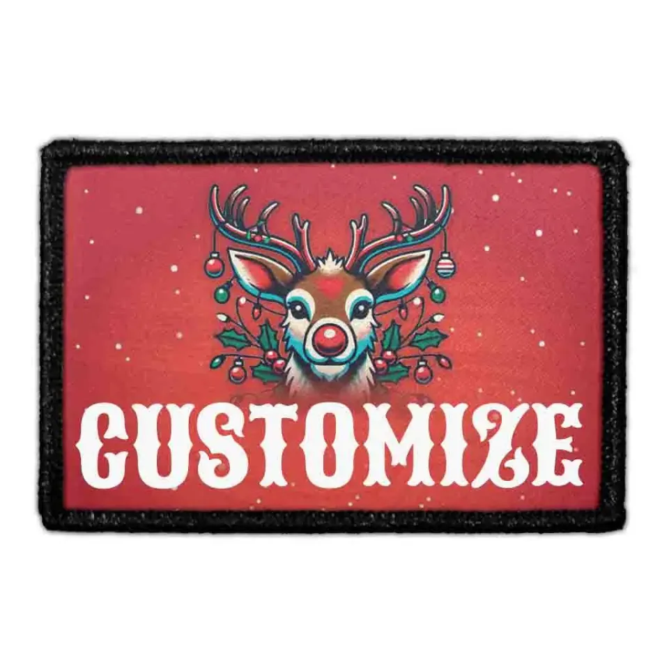 Pull Patch Custom Christmas Reindeer patch personlig 3x2
